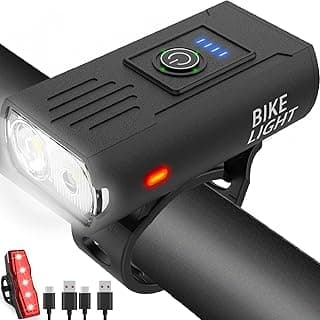 Victoper Bike Light, High Lumens Super Bright Bicycle Lite, 6+4 Modes USB Rechargeable Bike Headlight & Taillight Set, Waterproof Safety Bi...