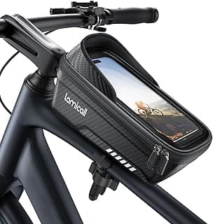 Lamicall Bike Frame Bag Waterproof - [1s Release] [2 in 1] Bike Phone Mount Holder, Bicycle Top Tube Bag, Cycling Pouch with Rain Cover, Bi...