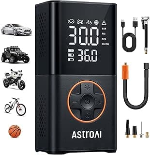 AstroAI L7 Tire Inflator Portable Air Compressor, 150 PSI Cordless Mini Air Bike Pump with Digital Dual Values Display, Lightning Fast Infl...